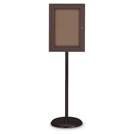 United Visual Products Corkboard, Double Door, Radius Frame, 42x32", Bronze/Summer Tan Forbo UV70025-BRONZE-FORBO